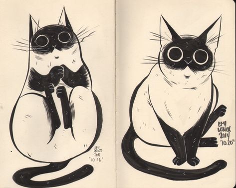 Drawings Of Cats, Pictures Of Cats, Cats Illustration, Cat Illustration, Cat Drawing, 귀여운 동물, Cute Illustration, Animal Illustration, Crazy Cats