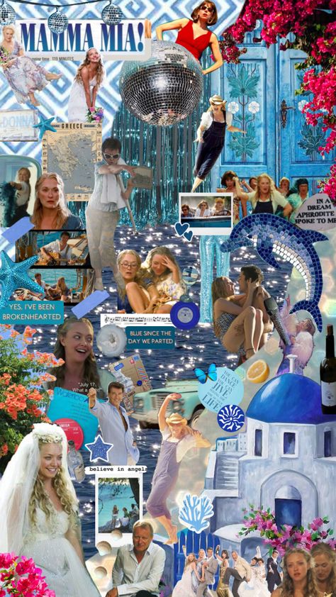 Mamma Mia Collage, Mamma Mia Wallpaper, Mamma Mia Birthday Party, Dancing Queen Birthday, Mamma Mia Party, 17th Birthday Party Ideas, Seventeenth Birthday, 17th Birthday Ideas, Wallpaper For Wall