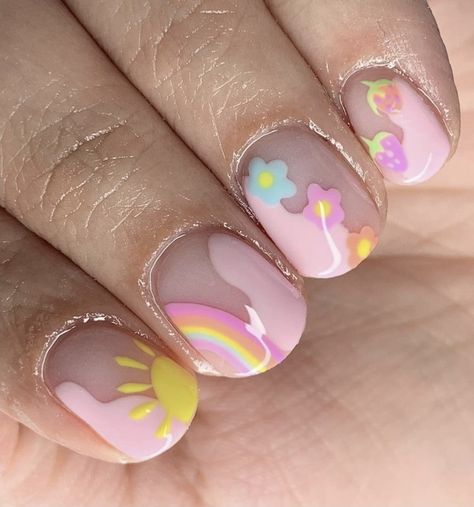 Little Kids Nail Designs Girls Easy, Nails For 10 Year Girl, Nail Art Kids Girl, Girl Nails Kids, Kids Nails Ideas, Toddler Nails Designs Kids, Cute Nail Designs For Kids, Toddler Nail Designs, Nail Design For Kids