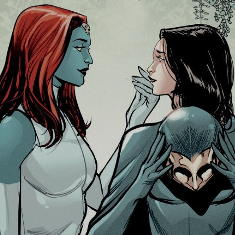 Mystique And Destiny Fanart, Mystique Xmen Comic, Destiny Marvel, Mystique And Destiny, Mystique Comic, Mystique Xmen, Raven Darkholme, Comic Pfp, Mystique Marvel