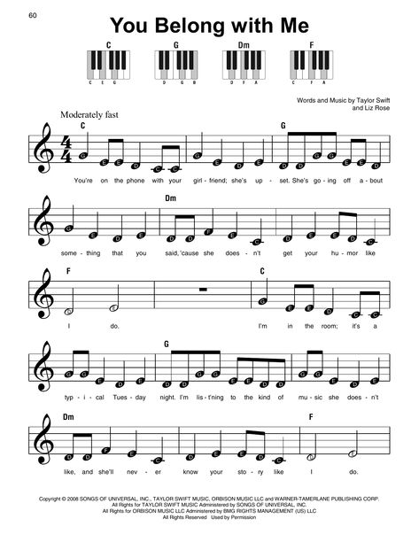 Download and Print You Belong With Me sheet music for Super Easy Piano by Taylor Swift from Sheet Music Direct. Piano Sheet Music With Letters Pop Songs, Taylor Swift Kalimba Notes, How To Learn Piano Notes, Flute Notes Songs Taylor Swift, Clarinet Sheet Music With Notes, Clarinet Notes With The Letters, Trumpet Sheet Music Pop Songs, Kahoot Piano Sheet Music, Easy Songs In Piano