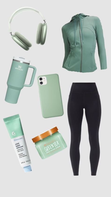 Green outfit inspo White Athletic Outfit, Green Lululemon Leggings Outfit, Outfit Middle School, Lululemon Leggings Outfit, Basic White Girl Outfit, Cut Outfits, Lulu Fits, Green Lululemon Leggings, White Girl Outfits