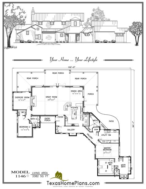 texas home plans - TEXAS GERMAN- HOMES - Page 38-39 German Homes, Texas Hill Country House Plans, Duplex House Plans, Home Design Plan, Duplex House, Texas Homes, Country House Plans, Home Plans, Modern House Plans