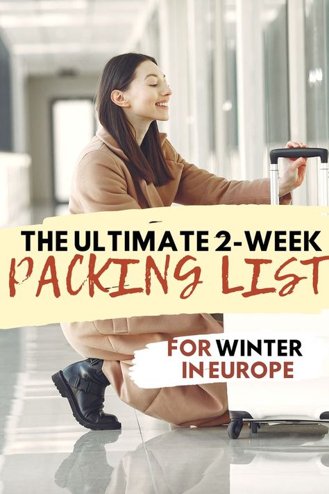 two week Europe packing list in winter, what to wear in Europe winter Pack For 2 Weeks, Pack For Two Weeks, Europe Winter Packing, Two Weeks In Europe, Winter In Italy, 2 Weeks In Europe, Winter Vacation Packing, Winter Capsule Wardrobe Travel, Winter Travel Wardrobe