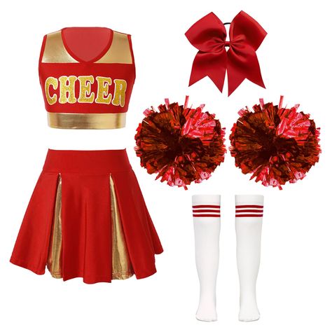 Cheer Leader Costume, Cheerleading Outfits, Cheerleading, Pleated Skirt, Crop Top, Elastic, Skirt, Halloween, Design