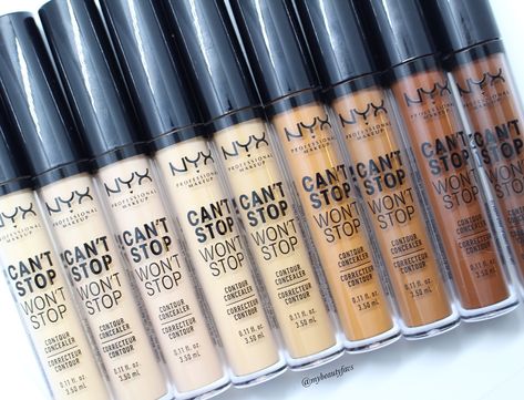 NYX Cosmetics Can't Stop Won't Stop Concealer - Review, Photos & Swatches Cant Stop Wont Stop Concealer, Best Concealer For Acne, Concealer Swatches, Cant Stop Wont Stop, Nyx Concealer, Best Drugstore Concealer, Drugstore Concealer, Best Concealer, Concealer Makeup