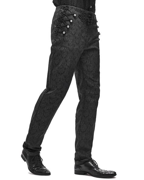 Devil Fashion Mens Gothic Steampunk Dress Pants Trousers Black Victorian Damask | eBay Victorian Pants, Steampunk Dress, Gothic Steampunk, Punk Rave, Damask Print, Victorian Gothic, Fashion Mens, Pants Trousers, Damask