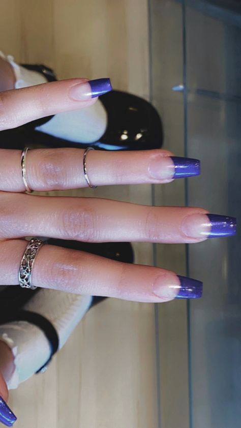 nail ideas Dark Purple French Tip Nails Acrylic, Purple French Tips Square, Dark Purple Nails French Tip, Dark Purple French Tips, Dark Purple French Tip Nails, Swaggy Nails, Purple French Tip Nails, Purple French Tip, Nessa Nails