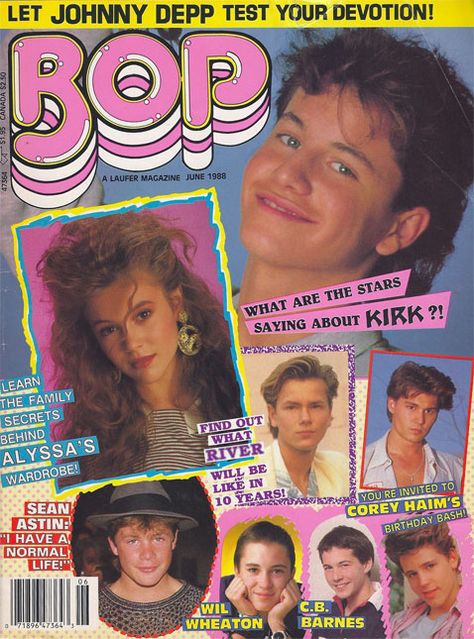 Bop Magazine (June 1988) 80s Magazine Covers, 80s Magazine, Magazine Wall, Korean Magazine, Teens Movies, Paper Magazine, Yearbook Themes, Cover Magazine, 80s Pop