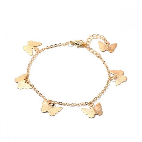 Gold charms butterfly bracelets Aesthetic Bracelets, Lovisa Jewellery, Wedding Ring Hand, Fragrant Jewels, Butterfly Anklet, Aesthetic Jewelry, Soft Girl Aesthetic, Butterfly Bracelet, Simple Girl