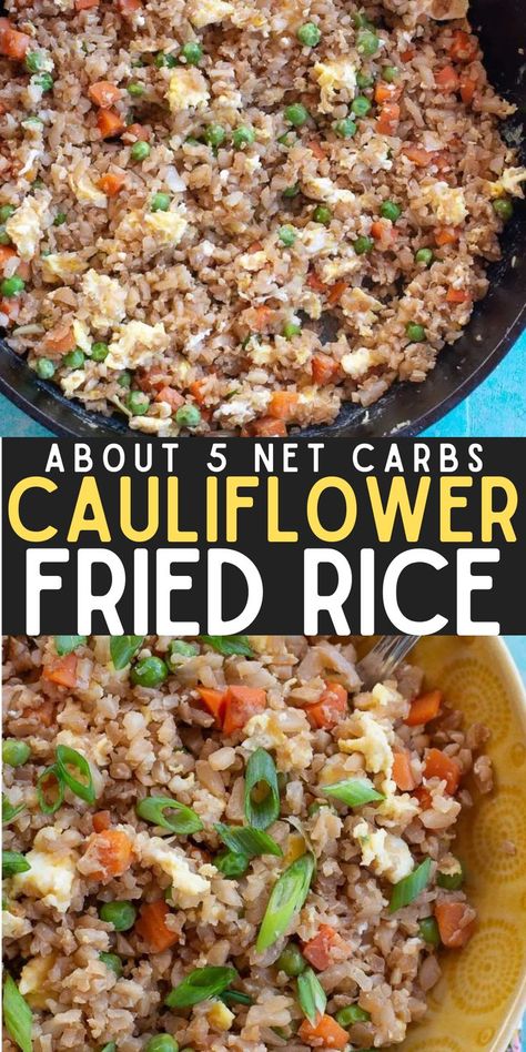 Cauliflower Fried Rice Keto, Keto Cauliflower Fried Rice Recipes, Keto Chicken Fried Rice Cauliflower, Tasty Cauliflower Rice, Low Carb Fried Rice, Keto Fried Rice, Dinner Cravings, Keto Rice, Cauliflower Rice Stir Fry