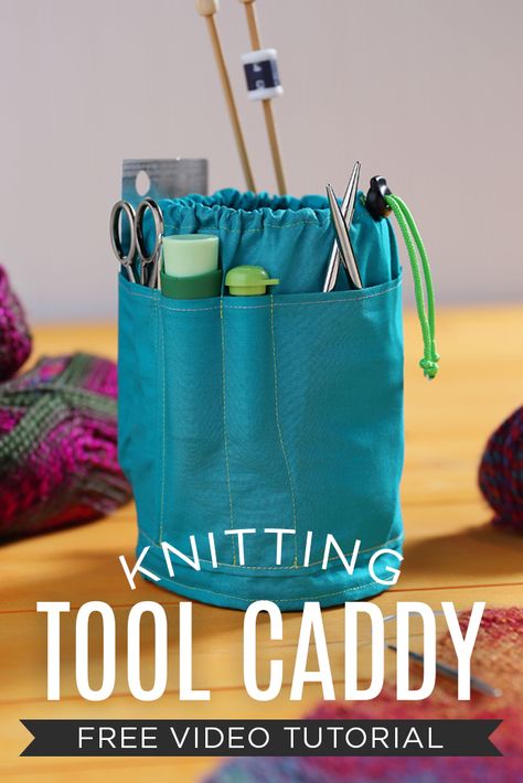 How to Make a Knitting Tool Caddy - Man Sewing Bag Organizer Ideas, Sewing Tools Organizer, Knitting Organization, Knitting Storage, Tool Caddy, Tools Organizer, Sewing Caddy, Trendy Knitting, Organizer Ideas