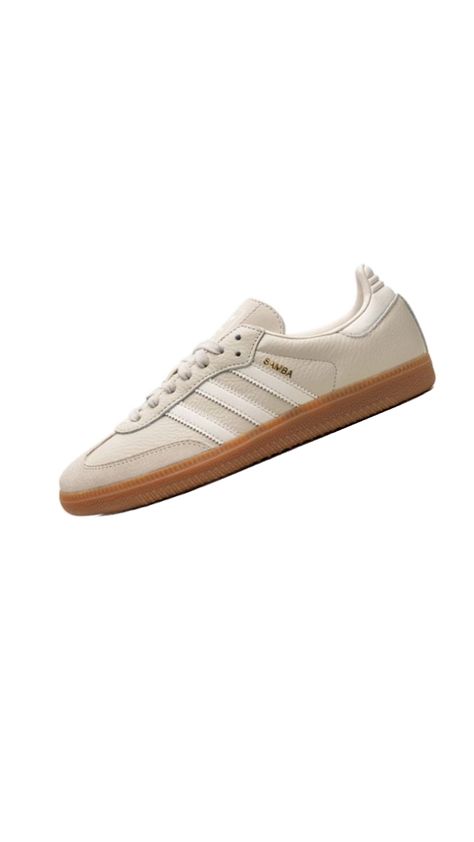 Adidas samba cream shoe Cream Sambas, Adidas Samba Cream, Slay Shoes, Samba Shoe, White Adidas Samba, Wishlist Idea, Cream Outfit, Samba Shoes, Adidas Sambas