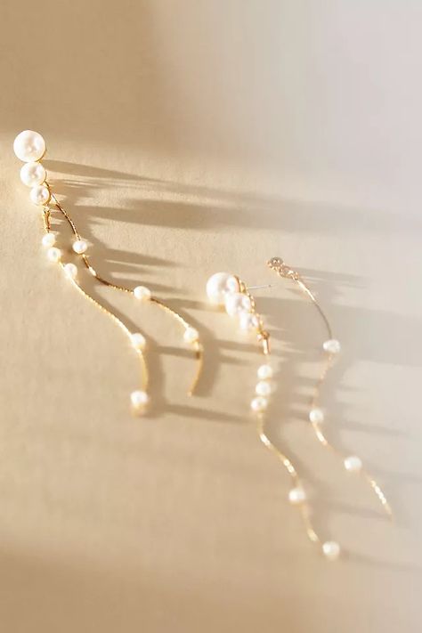 A.B. Ellie Freshwater Pearl Strand Earrings | Anthropologie Jewelry Product Photography, Fine Jewelry Photography, 2024 Jewelry, Vintage Inspired Wedding Dresses, Anthropologie Wedding, Winter Jewelry, Luxe Jewelry, Pearl Strand, Jewelry Photography