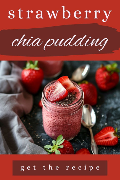 A bowl of easy strawberry chia pudding topped with fresh strawberries. Strawberry Chia Seed Pudding Recipe, Chia Seed Pudding Strawberry, Strawberry Chia Seed Pudding, Strawberry Chia Pudding, Chia Seed Pudding Recipe, Chia Pudding Recipe, Breakfast In A Jar, Chia Seed Recipes Pudding, Easy Puddings