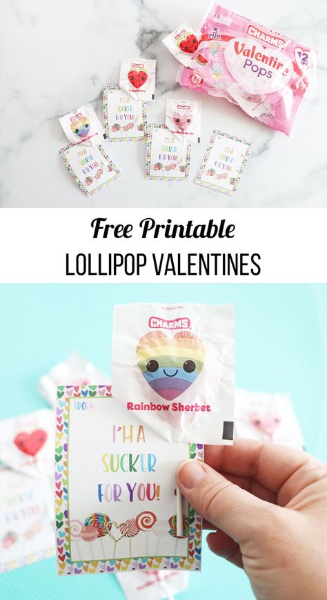 Free Printable Lollipop Valentines. Printable Valentine’s Day cards you can use with any kind of lollipop or sucker. Valentines With Suckers, Valentines With Lollipops, Lollipop Valentine Printable, Diy Valentines Cards Lollipop, I’m A Sucker For You Valentine, Free Printable Valentines Cards, Printable Valentines Cards, Lollipop Sticks, Valentines Printables Free