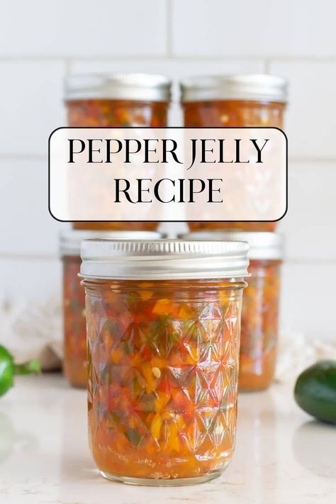 Ready to spice up your taste buds? This homemade Pepper Jelly recipe is the perfect addition to your cheese board or charcuterie platter. Bursting with flavor, this sweet and tangy jelly is perfect for any occasion! Instructions to water bath can and refrigerate or freeze. Click here to try it out now! https://nourishandnestle.com/pepper-jelly-recipe/ Easy Pepper Jelly Recipe, Easy Pepper Jelly, Best Pepper Jelly Recipe, Homemade Pepper Jelly, Green Pepper Jelly, Pepper Jelly Recipe, Jelly Maker, Savory Jam, Pepper Jelly Recipes