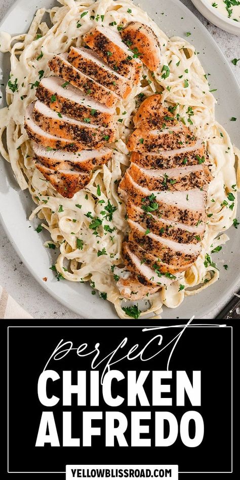 Baked Chicken For Alfredo, How To Season Chicken For Alfredo, Oven Baked Chicken Alfredo, Pan Grilled Chicken Breast, Easy Chicken Alfredo Recipe, Pan Grilled Chicken, Grilled Chicken Alfredo, Stove Top Chicken Breast, Pan Chicken Breast