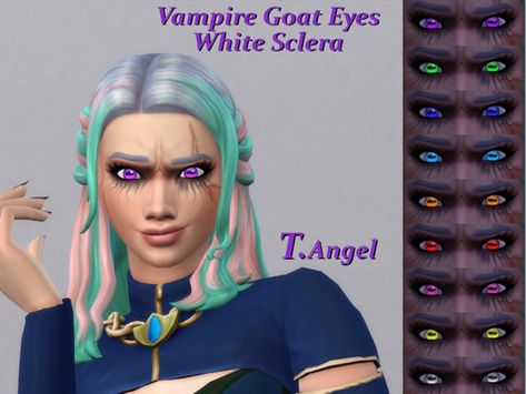 Sims 4 Vampire Cc, Goat Eyes, Alien Mermaid, Scary Clothes, Sims 4 Halloween, Sims 4 Vampire, Vampire Demon, Witch Eyes, Ancient Vampire