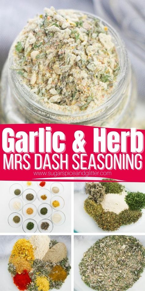 Garlic and Herb Seasoning (with Video) ⋆ Sugar, Spice and Glitter Diy Mrs Dash Garlic And Herb Seasoning, Homemade No Salt Seasoning, Make Your Own Ranch Seasoning, Tonys Seasoning Recipes, Diy Low Sodium Seasoning, Low Sodium Seasoning Recipes, Homemade Mrs Dash Seasoning, Unique Seasoning Blends, Ms Dash Seasoning Recipes