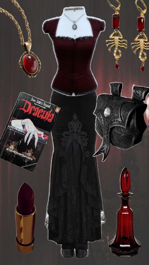 Vampire Outfit Inspo🩸#vampire #vampireaesthetic #vampireoutfit #outfit Romantic Goth Outfits, Vampire Outfit, Goth Outfit Inspo, Goth Fits, Vampire Fashion, Goth Outfit Ideas, Vampire Clothes, Goth Outfit, Gothic Clothes