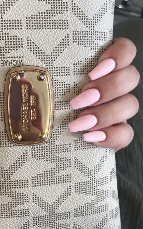 Pastel Pink Nails Coffin, Pale Acrylic Nails, Solid Light Pink Nails, Coffin Nail Ideas Pink, Pink Nails Ballerina, Ongles Gel Rose Pastel, Light Pink Nails Coffin, Light Pink Ballerina Nails, Ballet Pink Acrylic Nails