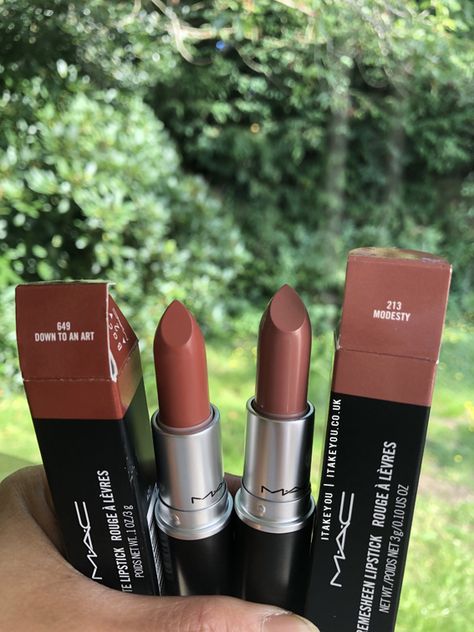 Down to an art vs Modesty Mac Lipstick, Mac lipstick aesthetic, MAC Lipstick Shades, MAC Lipstick Colours, MAC Lipstick Swatch Lipstick On Brown Skin, Lipstick Colours, Lipstick Aesthetic, Popular Lipstick, Perfect Nude Lipstick, Nude Lipstick Shades, Mac Lipstick Colors, Mac Lipstick Swatches, Best Mac Lipstick