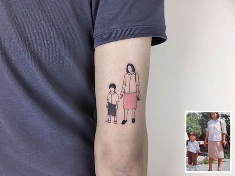 Photo Tattoo Turkish Tattoo, Walking Photo, Nostalgic Childhood, Stylish Tattoo, Tattoo People, Silhouette Tattoos, Inspiration Tattoos, Old Family Photos, Healing Tattoo