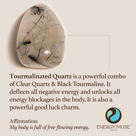 Energy Muse, Tourmalinated Quartz, Gemstone Meanings, Crystal Therapy, Crystal Healing Stones, Les Chakras, Crystal Magic, Crystal Meanings, Rocks And Gems