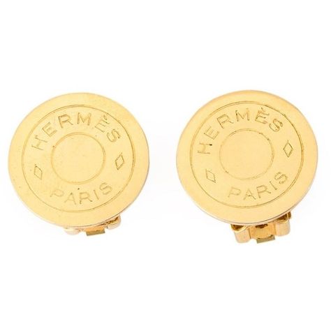 Hermès Vintage Logo Stud Clip-on Earrings ($565) ❤ liked on Polyvore featuring jewelry, earrings, metallic, vintage jewelry, clip earrings, vintage earrings, vintage clip earrings and clip on stud earrings Hermes Earrings, Hermes Logo, Earrings Multiple, Jewelry Logo Design, Pink Wedding Shoes, Handmade Wedding Gifts, Vintage Stud Earrings, Logo Jewelry, Vintage Clip Earrings