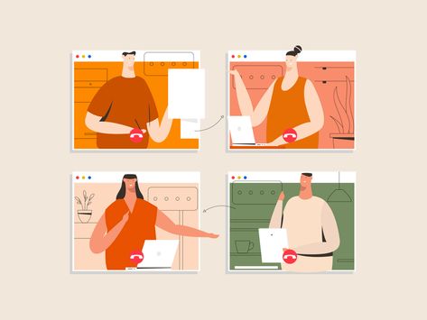 Online Meeting Illustration, Meeting Illustration, Online Illustration, Dribbble Design, Online Meeting, Minimal Illustration, Graphic Design Jobs, Illustration Art Design, Love Illustration