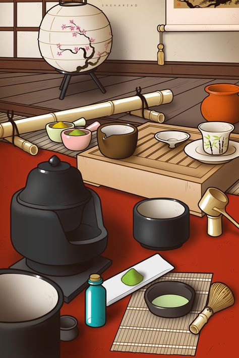 Tea ceremony Tea Japan, Tech Wall Art, Japan Illustration, Unique Office, Art Of Life, Japanese Tea Ceremony, Japanese Tea, Tea Ceremony, High Tea