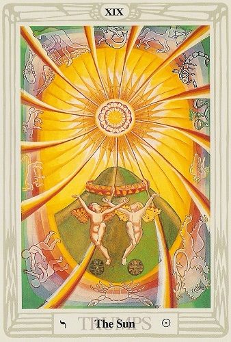 thoth-sun Aleister Crowley Tarot, All Tarot Cards, The Sun Tarot, Aleister Crowley, Tarot Major Arcana, Free Tarot, Daily Tarot, Tarot Cards Art, Art Carte