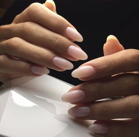 best-nude-nail-polish-in-a-light-creamy-pink-hue-on-two-slim-hands-wearing-an-oval-pointy-manicure-black-and-white-background Stars Nails, Manicured Nails, Elegant Manicure, Almond Shape Nails, Nail Art Wedding, Nagel Inspo, Elegant Nails, Manicure E Pedicure, Nail Shapes