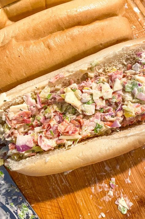 Chopped Sub Sandwich, Chopped Salad Sandwich, Cold Cut Sandwich, Ham Salad Sandwich, Hoagie Sandwiches, Italian Hoagie, Sub Sandwich, Sliced Salami, Italian Sandwich