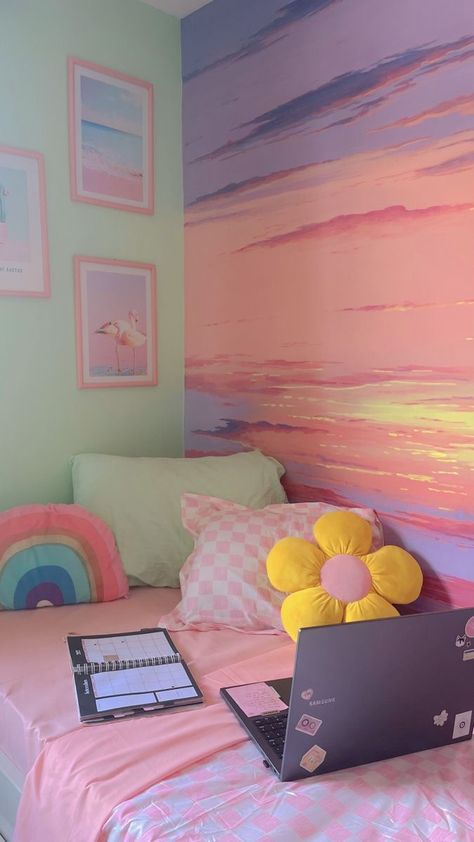 Bedroom Baddie, Baddie Room, Pastel Bedroom, Pastel Room Decor, Summer Bedroom, Future Room, Makeover Bedroom, Pastel House, Pastel Room