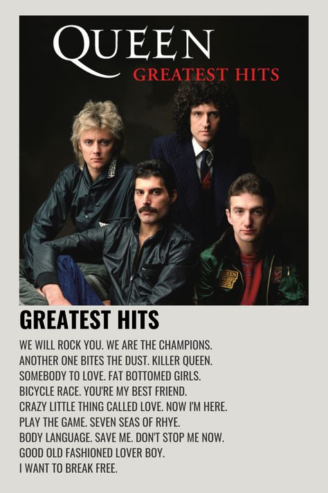 Queen Album Poster, Queen Album Covers, Deadpool Quotes, Queen Albums, Minimalist Music, Vintage Music Posters, Queen Poster, We Are The Champions, Queen Photos