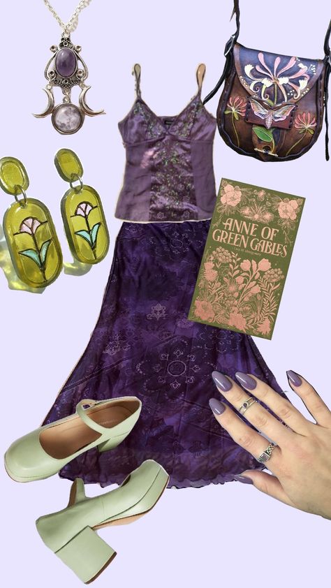 🪻💜🪻#purple #green #greenwitch #whimsical #outfit #outfitinspo Purple And Green Outfit, Whimsical Fits, Green And Purple Outfit, Whimsical Outfit, Mary Macdonald, Costumes 2024, Oc Stuff, Purple Outfits, Green Fits