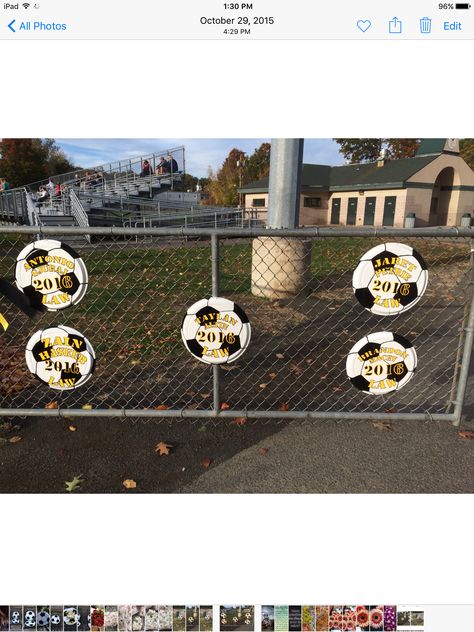 Senior Soccer Night Decorations, 8th Grade Night Soccer Poster, Senior Night Decorations Soccer, Senior Soccer Night Ideas, Soccer Senior Night Field Decorations, Senior Soccer Night, Senior Night Gifts Soccer, Soccer Senior Night Ideas, Soccer Senior Night Posters Signs