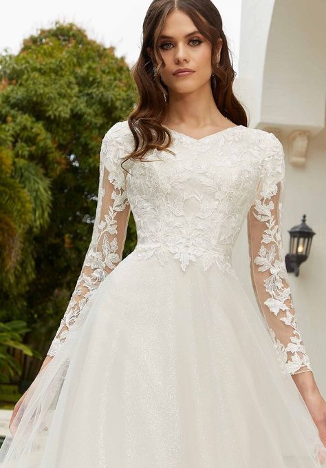 Mori Lee Bridal, Modest Bridal Gowns, Dreamy Gowns, Satin Bridal Gowns, Princess Bridal Gown, Bridal Gowns Mermaid, Long Sleeve Wedding Dress Lace, Mori Lee, Lace Bridal Gown