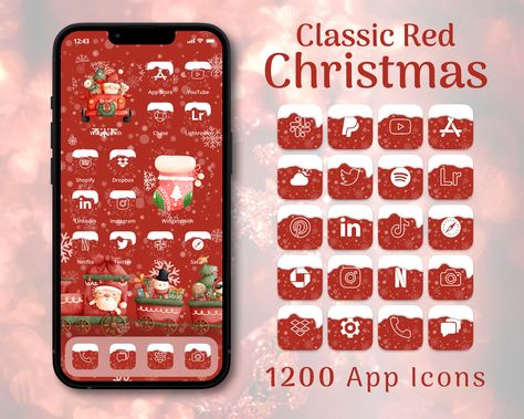 Excited to share the latest addition to my #etsy shop: 1200 Red Christmas App Icons | Christmas Themed iPhone Home Screen - Aesthetic App Icons | Red App Icons for iOS | Christmas Widgets https://etsy.me/3CcVZ19 #christmas #redchristmas #redappicons Themed Iphone Home Screen, App Icons Red, Christmas App Icons, Red App Icons, Christmas Widgets, Icons Christmas, Ipad Inspo, Aesthetic App Icons, Iphone Home Screen