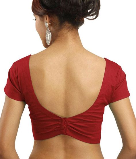 9rasa Maroon Short Sleeves Poplin Stitched Saree Blouse Short Sleeve Blouses For Saree, Short Sleeve Blouse Saree, Short Sleeve Blouse Designs Saree, Short Sleeve Saree Blouse, Short Sleeve Blouse Design, Plain Blouse Designs, Fashionable Saree, Saree Jackets, Saree Blouses Online