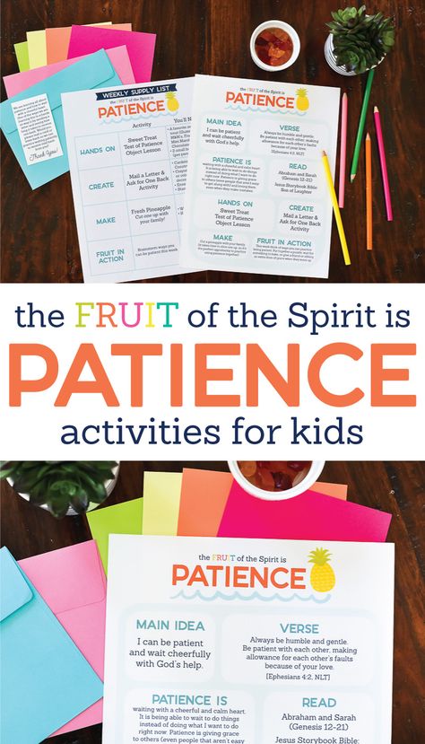 The Fruit of the Spirit is PATIENCE Kids Activities by The Littles & Me Patience Activities, Patience Craft, Fruit Of The Spirit Patience, Fruit Of The Spirit Love, Spirit Love, Kids Church Lessons, Galatians 5 22 23, The Fruit Of The Spirit, Preschool Bible