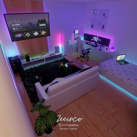 Gamers Aesthetic, Small Gaming Room Ideas, Gaming Setup Aesthetic, Gamer Room Design, Small Room Setup, Game Background Art, Aesthetic Gaming, Small Game Rooms, Gamer Bedroom