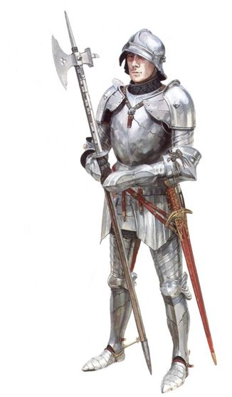 Man-at-Arms, Wars of the Roses (credit: Graham Turner) English Knights, Knight Drawing, Century Armor, Wars Of The Roses, Historical Artwork, Early Middle Ages, Knight Art, Knight Armor, Medieval Period