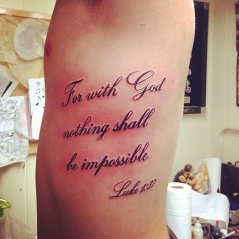 #Tattoo Luke 1:37  first tat Luke 1 37 Tattoo For Men, Luke 10:19 Tattoo, Luke 1 37 Tattoo, Luke 23:34 Tattoo, Luke 1:45 Tattoo, Luke 12:48 Words, Bape Hoodie, First Tattoo, Tattoos For Guys