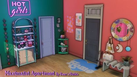 Maximalist Apartment 💗 | Patreon Maximalist Apartment, Cc Mods, Colorful Apartment, Red Lobster, They Live, High Life, Sims 4 Cc, New Generation, Sims 4