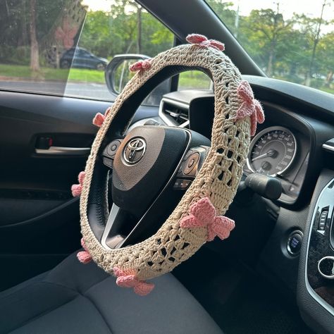 Pink Bow Steering Wheel Cover,steer Wheel Cover for Woman,personalized Steer Wheel,crochet Steer Wheel Cover, Car Accessories,new Car Gifts - Etsy Pink Crochet Steering Wheel Cover, Car Seat Crochet, Wheel Crochet, Crochet Car Seat Cover, Bling Car Accessories, Girly Car Accessories, Car Deco, Cool Car Accessories, Crochet Car