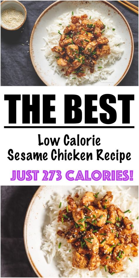 Low Sugar + Low Carb + Low Calorie Sesame Chicken Low Calorie Chicken Thigh Recipes, Low Calorie Sauces For Chicken, Low Calorie Chinese Recipes, Low Cal Chicken Breast Recipes, Low Calorie Rice Recipes, Low Calorie Chicken Breast Recipes, Chinese Sesame Chicken, Low Calorie Chicken Recipes, Chinese Chicken Dishes