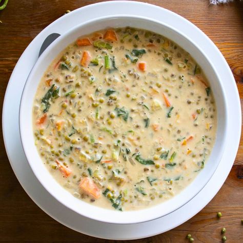 This mung bean soup recipe is perfect for those seeking a comforting, flavorful, and healthy meal. The delicate flavor and creamy texture of mung beans Mung Bean Soup, Bean Soup Recipe, Salve Recipes, Turnip Greens, Bean Soup Recipes, Vegan Beans, Vegan Soup Recipes, Low Fodmap Recipes, Mung Bean